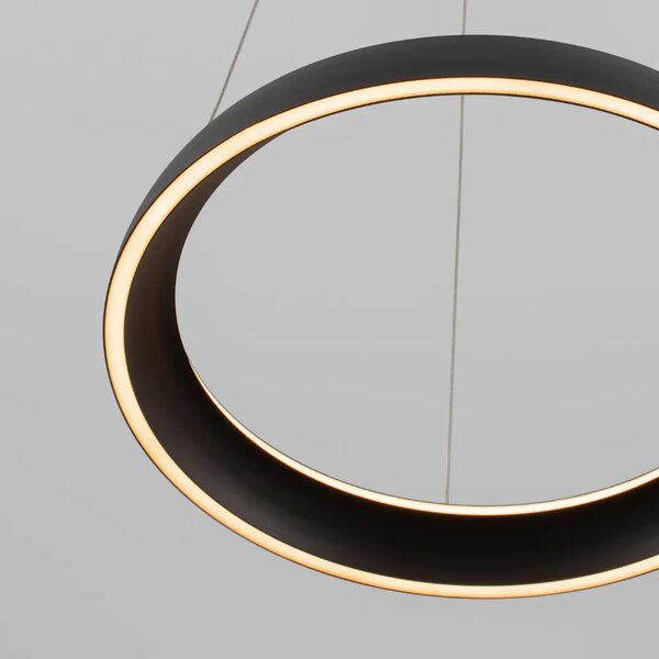 Nova Luce Černé kovové závěsné LED světlo Ovia 45 cm