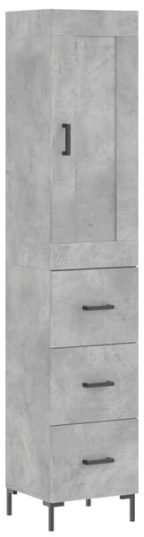 Skříň highboard betonově šedá 34,5x34x180 cm kompozitní dřevo 3200197