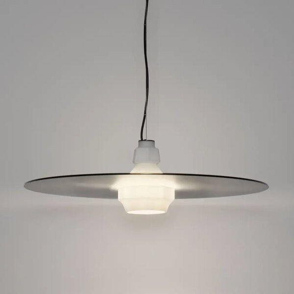 Nova Luce Šedobílé skleněné závěsné světlo Lora 60 cm