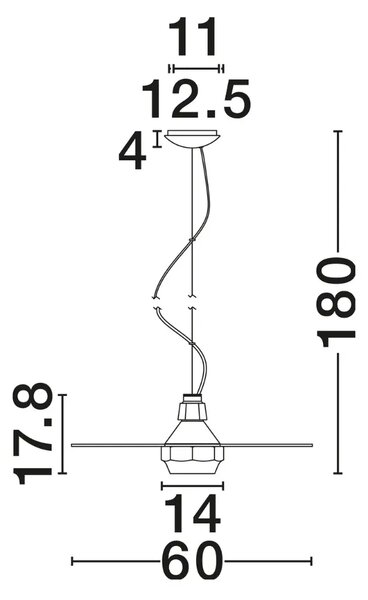 Nova Luce Šedobílé skleněné závěsné světlo Lora 60 cm