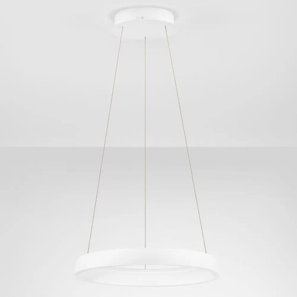 Nova Luce Bílé kovové závěsné LED světlo Ovia 45 cm
