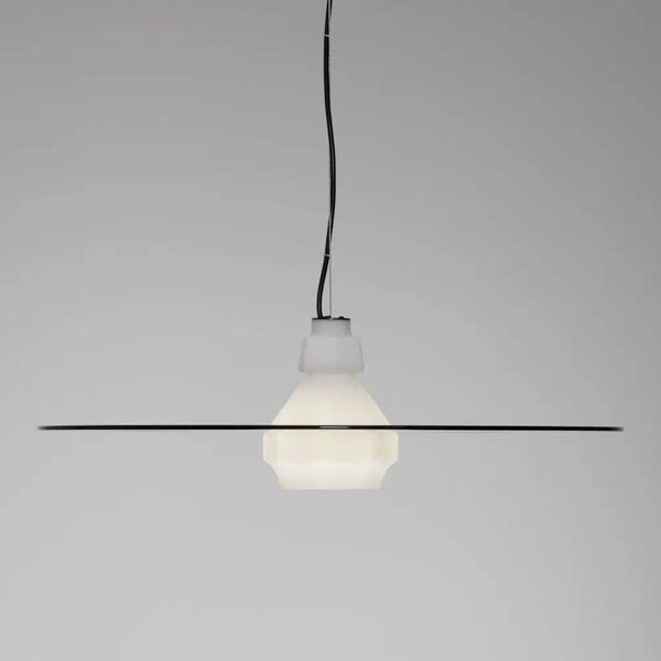 Nova Luce Šedobílé skleněné závěsné světlo Lora 60 cm