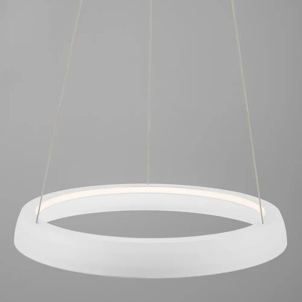 Nova Luce Bílé kovové závěsné LED světlo Ovia 45 cm