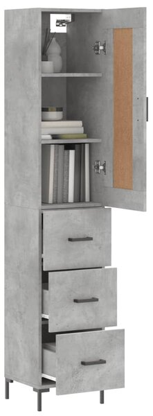 Skříň highboard betonově šedá 34,5x34x180 cm kompozitní dřevo 3200197