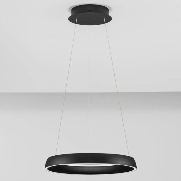 Nova Luce Černé kovové závěsné LED světlo Ovia 45 cm
