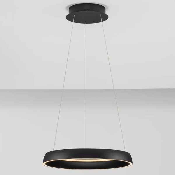 Nova Luce Černé kovové závěsné LED světlo Ovia 45 cm