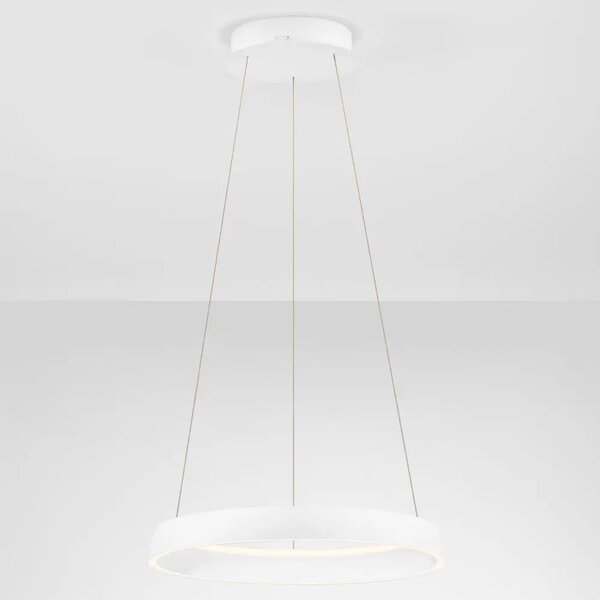 Nova Luce Bílé kovové závěsné LED světlo Ovia 45 cm