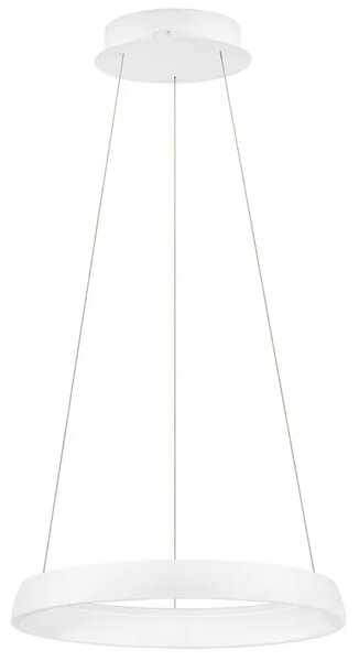 Nova Luce Bílé kovové závěsné LED světlo Ovia 45 cm