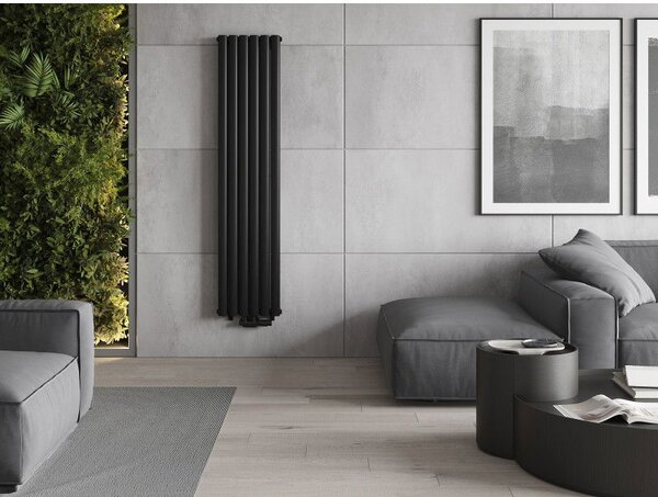 Mexen Dallas dekorativní radiátor 1600 x 360 mm, 1039 W, černý - W214-1600-360-00-70