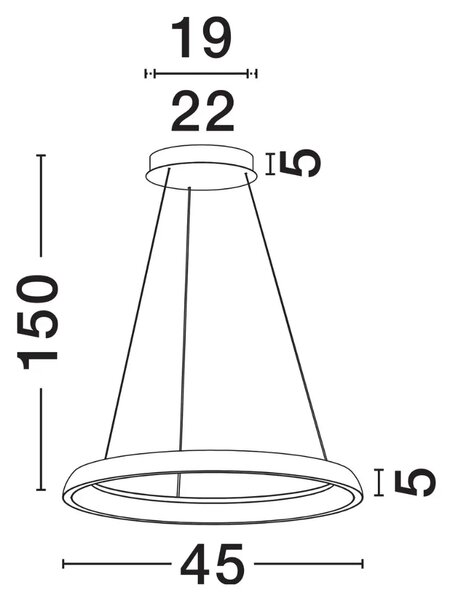 Nova Luce Bílé kovové závěsné LED světlo Ovia 45 cm
