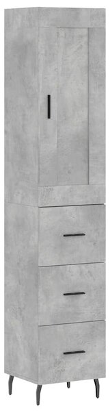 Skříň highboard betonově šedá 34,5x34x180 cm kompozitní dřevo 3200213