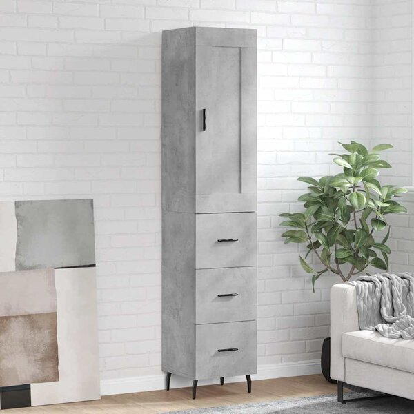 Skříň highboard betonově šedá 34,5x34x180 cm kompozitní dřevo 3200213