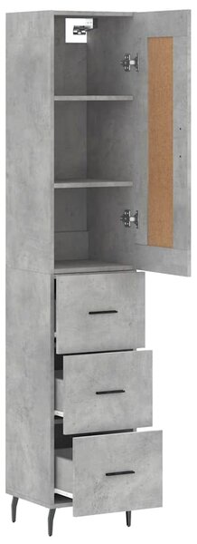 Skříň highboard betonově šedá 34,5x34x180 cm kompozitní dřevo 3200213