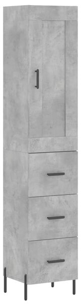 Skříň highboard betonově šedá 34,5x34x180 cm kompozitní dřevo 3200205