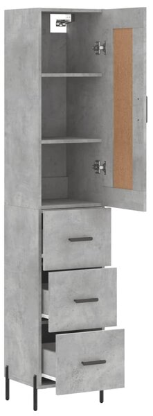 Skříň highboard betonově šedá 34,5x34x180 cm kompozitní dřevo 3200205
