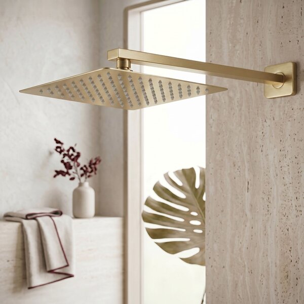 Sprchové rameno čtvercové REA JS-9022BG 40cm Brush Gold