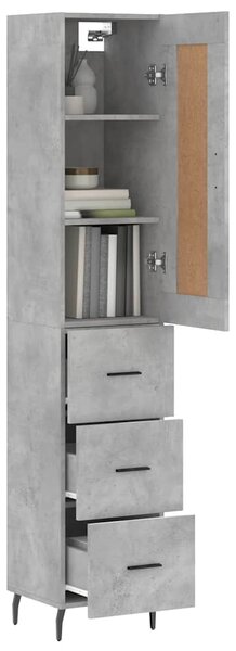 Skříň highboard betonově šedá 34,5x34x180 cm kompozitní dřevo 3200213