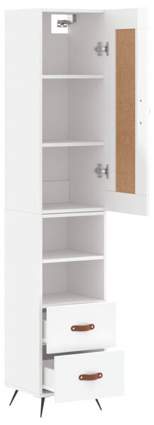 Skříň highboard bílá s vysokým leskem 34,5x34x180 cm kompozit 3200235