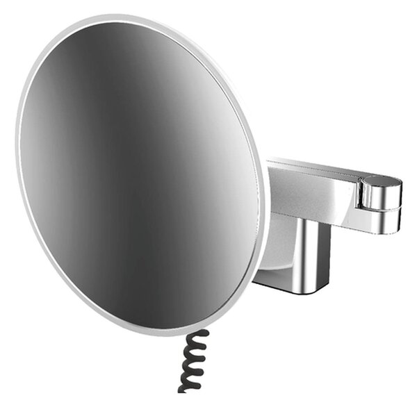 Emco Cosmetic mirrors Evo - Holící a kosmetické zrcadlo LED, 2 otočná ramena se šroubovitým kabelem a vypínačem, 5 násobné zvětšení, chrom 109506040