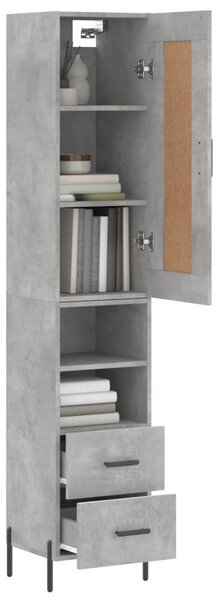 Skříň highboard betonově šedá 34,5x34x180 cm kompozitní dřevo 3200269