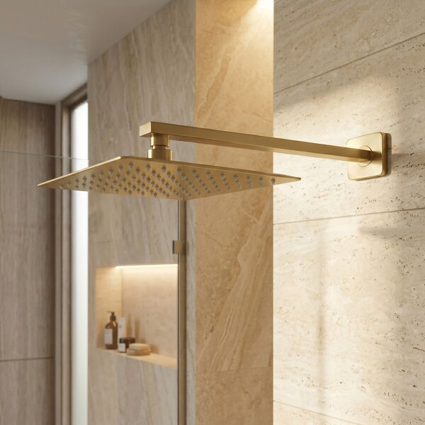 Sprchové rameno čtvercové REA JS-9022BG 40cm Brush Gold