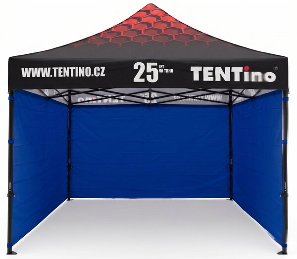 TENTino Nůžkový stan 3x3m STEEL HEXAGON – Limitovaná edice 25 let + potisk Barva opláštění (Zvolte variantu): 4A - ŽLUTÁ, Počet bočních plachet: konstrukce + střecha TENTino + 1x boční strana