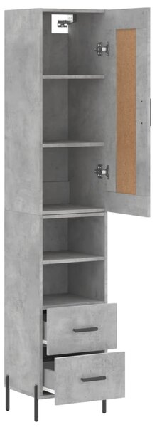 Skříň highboard betonově šedá 34,5x34x180 cm kompozitní dřevo 3200269