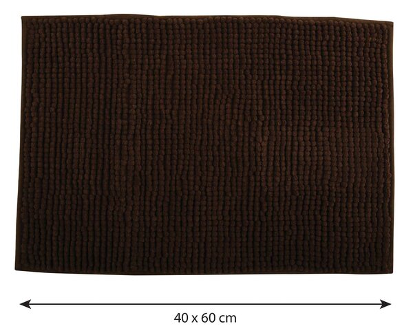 MSV koupelnová předložka CHENILLE, hnědá, mikrovlákno, protiskluzová, 40 x 60 cm