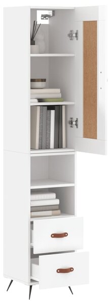 Skříň highboard bílá s vysokým leskem 34,5x34x180 cm kompozit 3200235
