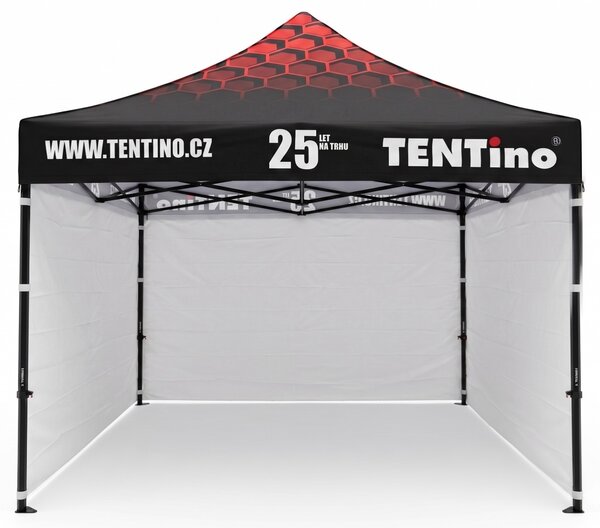 TENTino Nůžkový stan 3x3m STEEL HEXAGON – Limitovaná edice 25 let + potisk Barva opláštění (Zvolte variantu): 4A - ŽLUTÁ, Počet bočních plachet: konstrukce + střecha TENTino + 1x boční strana