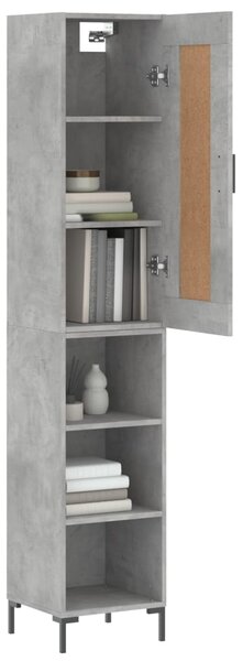 Skříň highboard betonově šedá 34,5x34x180 cm kompozitní dřevo 3200325