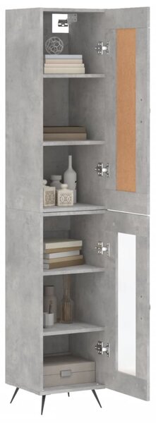 Skříň highboard betonově šedá 34,5x34x180 cm kompozitní dřevo 3200365