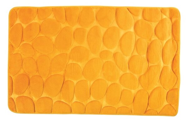 MSV koupelnová předložka PEBBLES, žlutá, PU pěna, protiskluzová, 40 x 60 cm