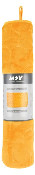MSV koupelnová předložka PEBBLES, žlutá, PU pěna, protiskluzová, 40 x 60 cm