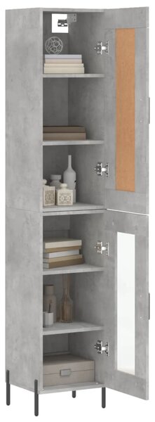 Skříň highboard betonově šedá 34,5x34x180 cm kompozitní dřevo 3200397