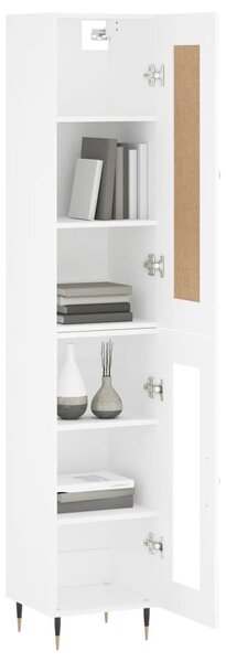 Skříň highboard bílá 34,5 x 34 x 180 cm kompozitní dřevo 3200369