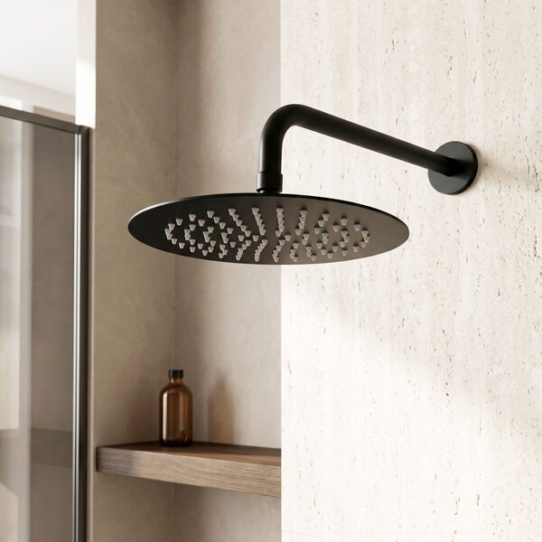 Rea Rea, kulatá dešťová sprchová hlavice 25cm, JS-P014B, černá matná, REA-P8601