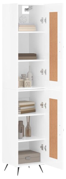 Skříň highboard bílá s vysokým leskem 34,5x34x180 cm kompozit 3200427