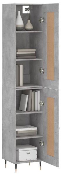 Skříň highboard betonově šedá 34,5x34x180 cm kompozitní dřevo 3200437