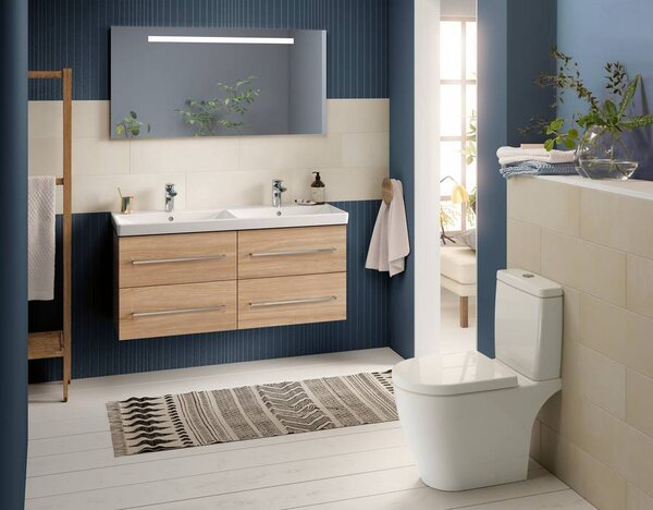 Villeroy & Boch Avento - Dvojité umyvadlo 1200x470mm, s přepadem, alpská bílá 4A23CK01