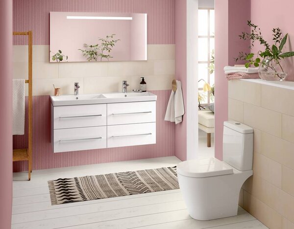 Villeroy & Boch Avento - Dvojité umyvadlo 1200x470mm, s přepadem, alpská bílá 4A23CK01