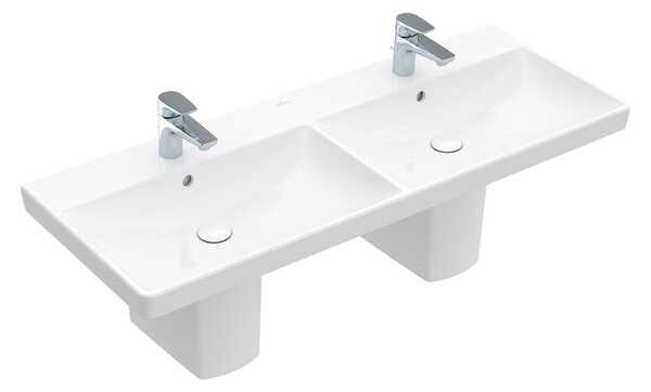Villeroy & Boch Avento - Dvojité umyvadlo 1200x470mm, s přepadem, alpská bílá 4A23CK01