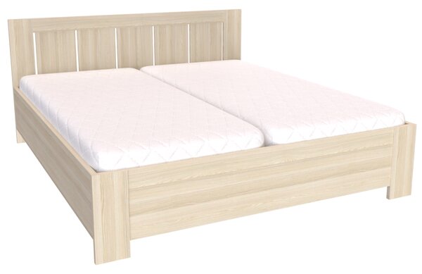 Postel AURA + 2 polohovatelné lamelové rošty Šířka 180 cm, Akácie skořice
