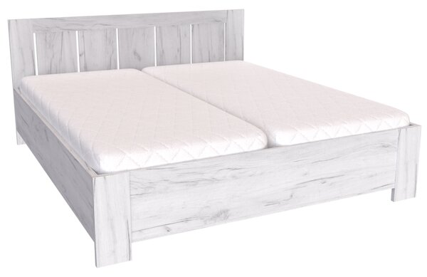 Postel AURA + 2 polohovatelné lamelové rošty Šířka 180 cm, Akácie skořice