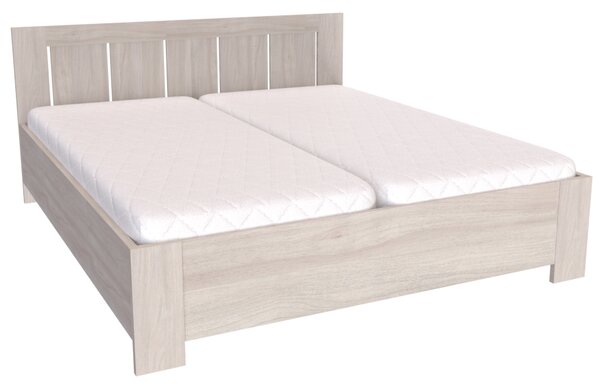 Postel AURA + 2 polohovatelné lamelové rošty Šířka 180 cm, Akácie skořice