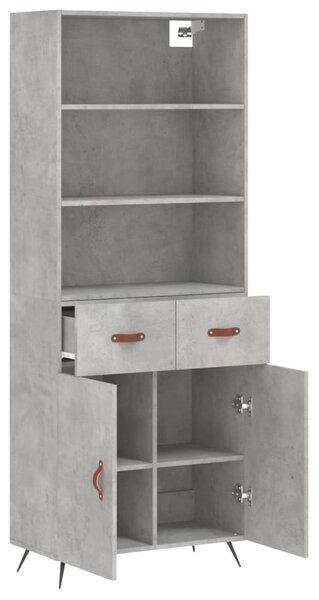Skříň highboard betonově šedá 69,5x34x180 cm kompozitní dřevo 3200493