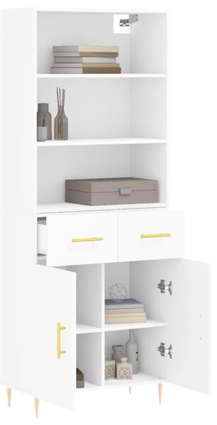 Skříň highboard bílá 69,5 x 34 x 180 cm kompozitní dřevo 3200505