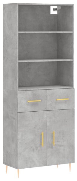 Skříň highboard betonově šedá 69,5x34x180 cm kompozitní dřevo 3200509