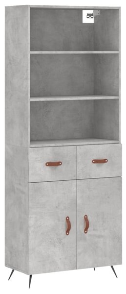 Skříň highboard betonově šedá 69,5x34x180 cm kompozitní dřevo 3200493