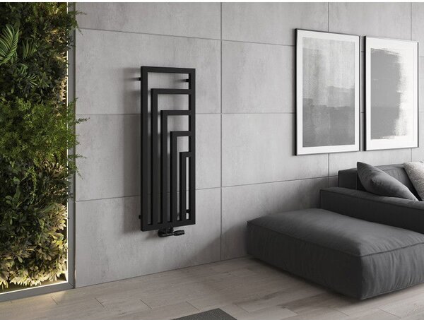 Mexen Alaska dekorativní radiátor 1216 x 440 mm, 542 W, černý - W205-1216-440-00-70